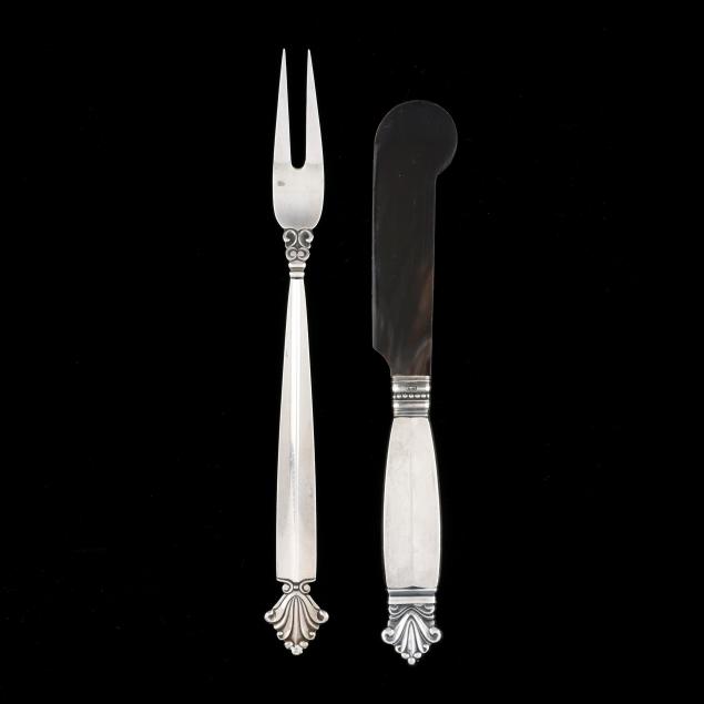 two-georg-jensen-i-acanthus-i-sterling-silver-flatware-items