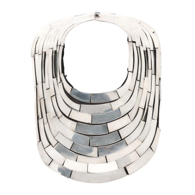 egyptian-style-silver-bib-necklace-mary-ann-scherr