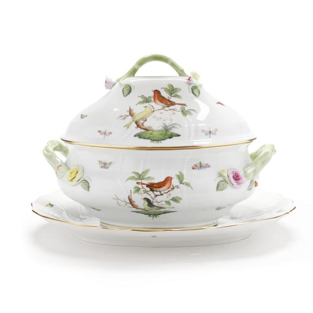 herend-i-rothschild-bird-i-lidded-oval-tureen-with-underplate