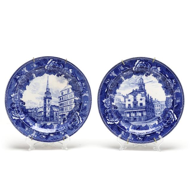 two-wedgwood-blue-transferware-plates-of-boston-historical-sites