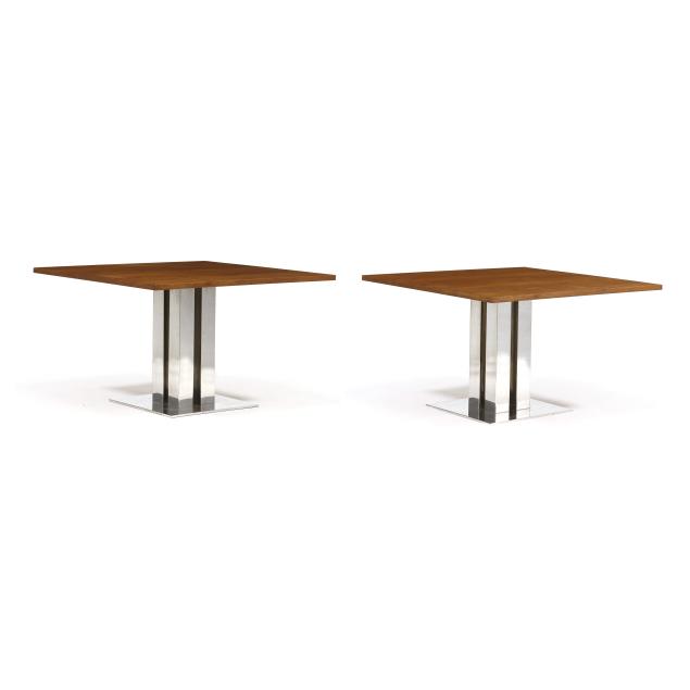 leon-rosen-pair-of-walnut-pedestal-tables