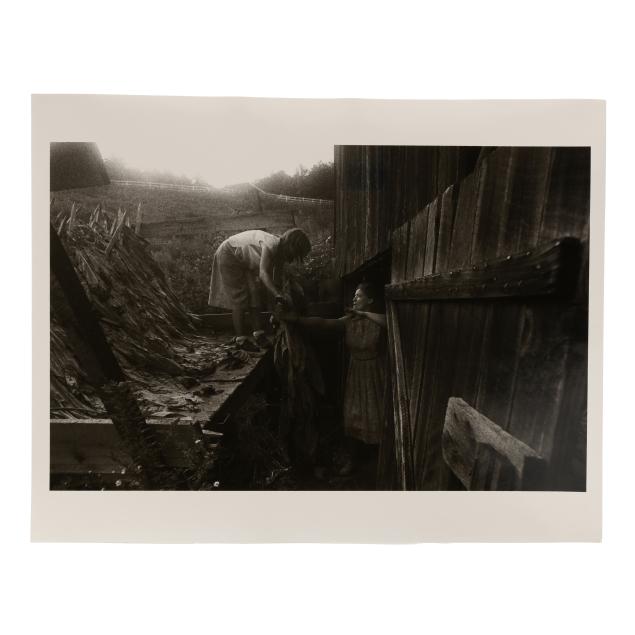 rob-amberg-nc-b-1947-i-angie-and-juanita-shelton-unloading-tobacco-hopewell-madison-county-north-carolina-i