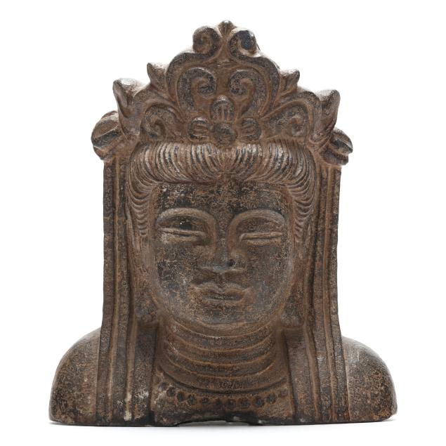 a-chinese-carved-granite-bust-of-guanyin