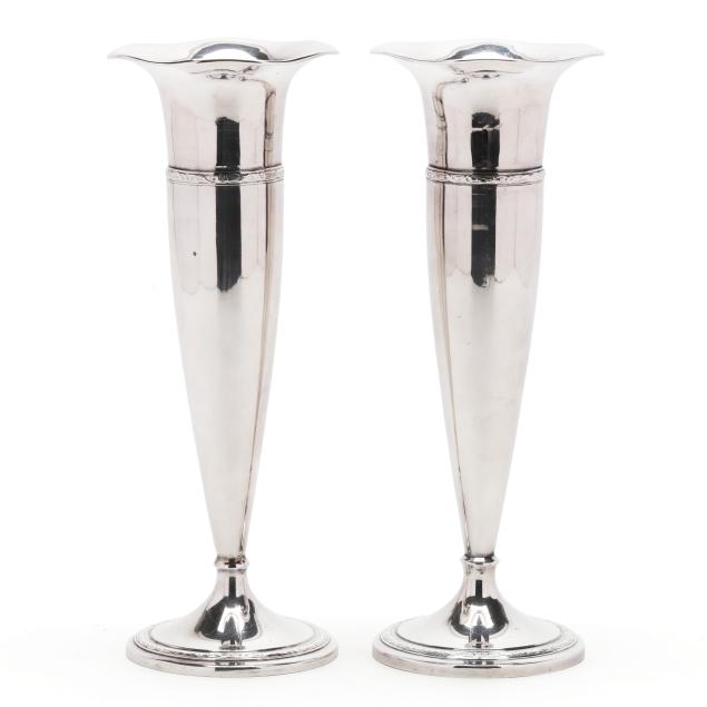 pair-of-international-sterling-silver-trumpet-vases
