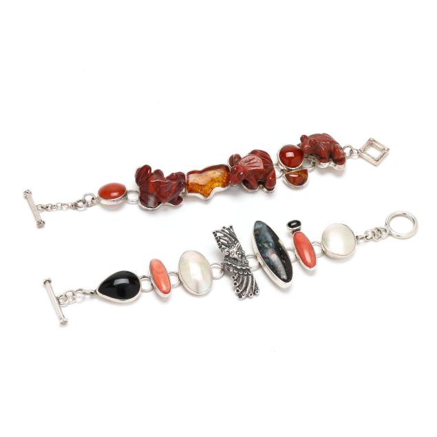 two-silver-and-gem-set-bracelets-amy-kahn-russell