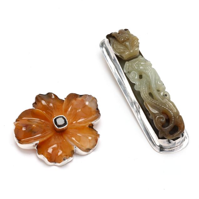 two-silver-and-carved-hardstone-brooch-pendants-amy-kahn-russel