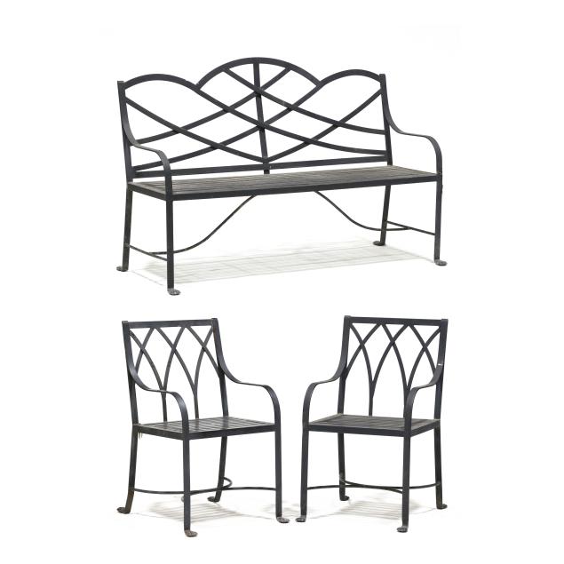 mckinnon-and-harris-vintage-iron-i-virginia-line-i-garden-bench-and-pair-of-chairs