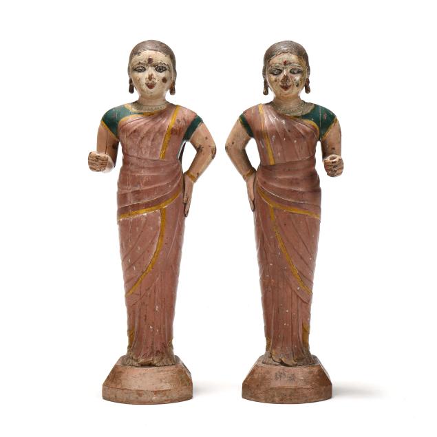 pair-of-south-indian-carved-and-painted-wood-figures