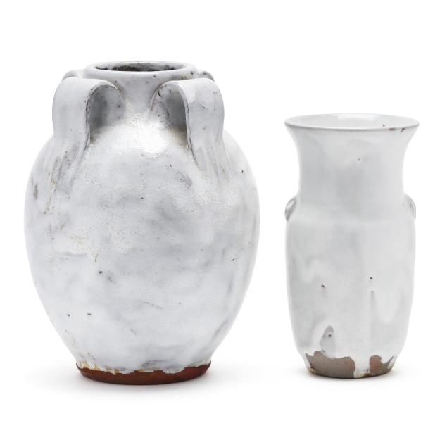 jugtown-pottery-seagrove-nc-two-white-glazed-pottery-vases