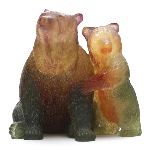 daum-pate-de-verre-glass-bear-and-cub