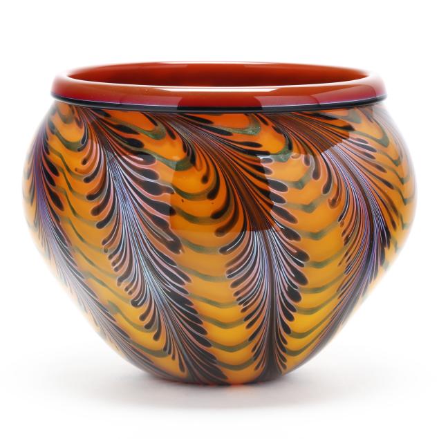 charles-lotton-pulled-feather-glass-vessel