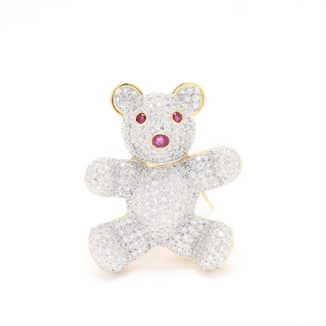 bi-color-gold-and-gem-set-teddy-bear-motif-pendant-brooch