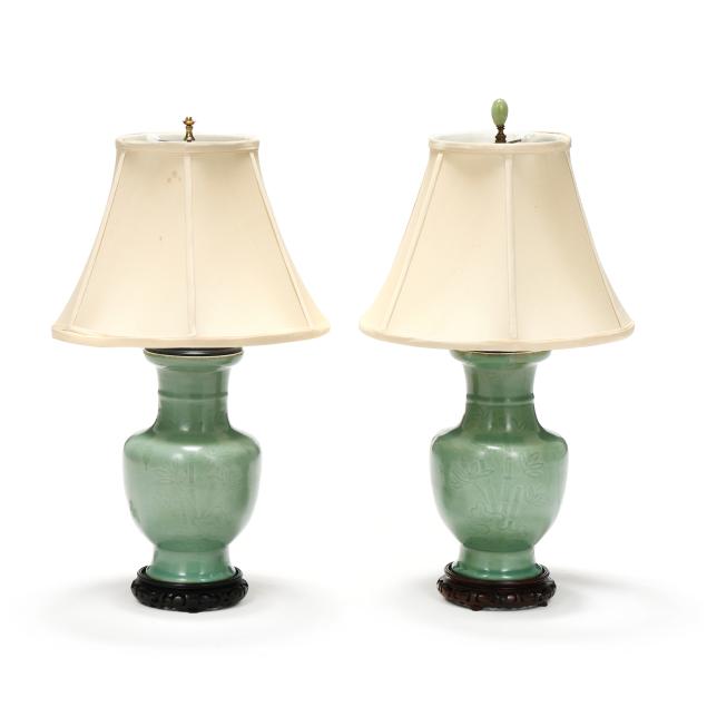 two-chinese-porcelain-celadon-green-table-lamps-with-shades