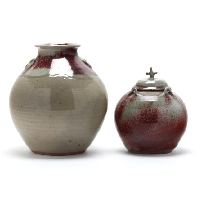 vernon-and-pamela-owens-for-jugtown-pottery-two-pottery-vessels