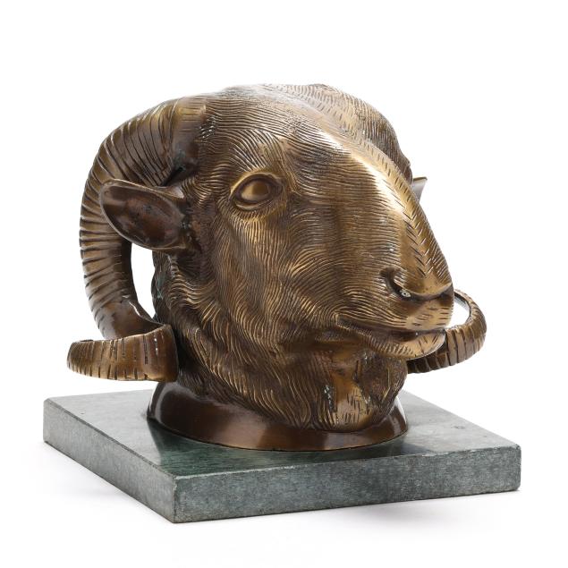 bronze-model-of-a-ram-s-head