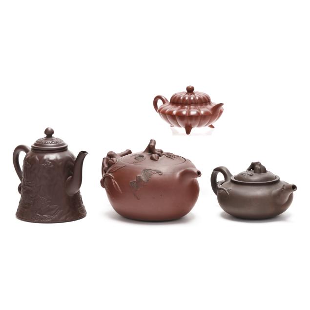 four-chinese-ceramic-yixing-teapots