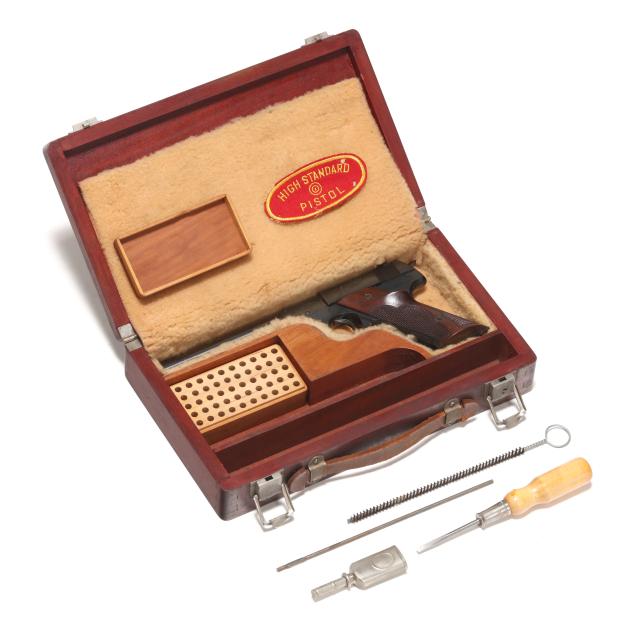 hi-standard-model-h-d-22-rimfire-semi-automatic-pistol-w-custom-presentation-box-factory-accessories