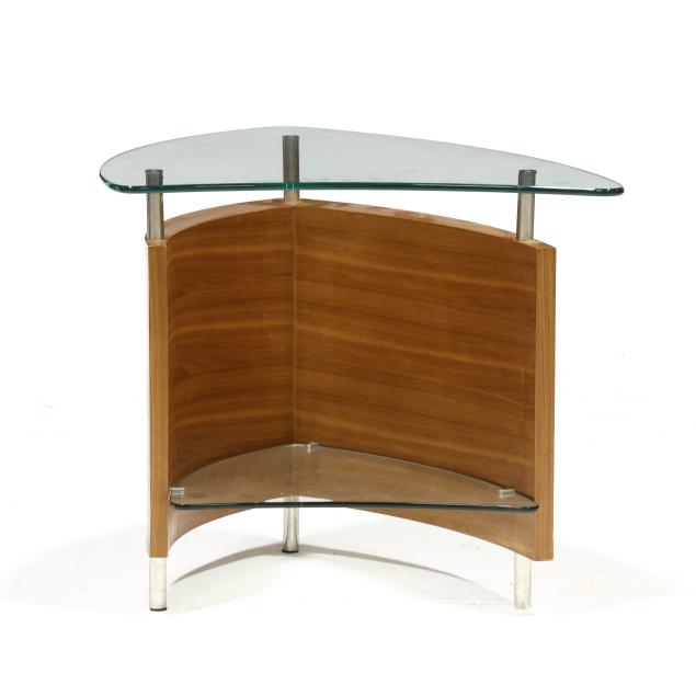 contemporary-walnut-and-glass-side-table