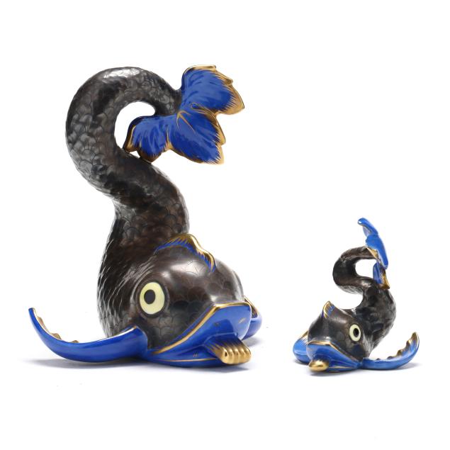 two-herend-porcelain-dolphins