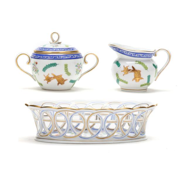 herend-i-poisson-i-porcelain-creamer-sugar-and-basket
