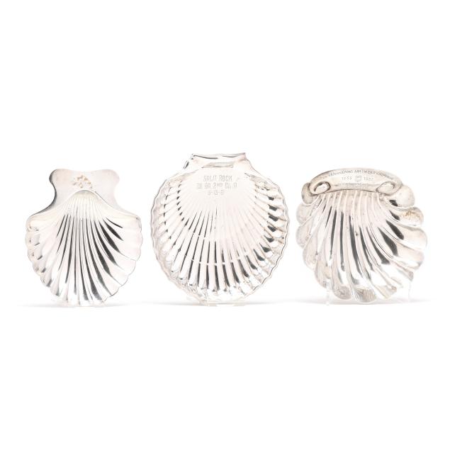 three-sterling-silver-shell-dishes