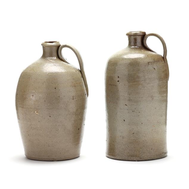jesse-jordan-1827-1896-randolph-county-nc-two-stoneware-jugs