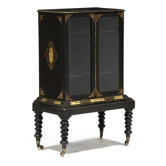 antique-continental-faux-boule-inlaid-diminutive-cabinet-on-stand