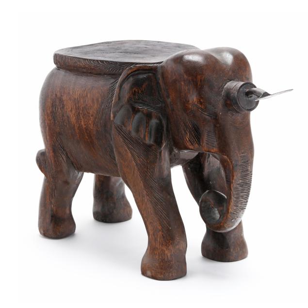 southeast-asian-carved-wood-elephant-coconut-shredder