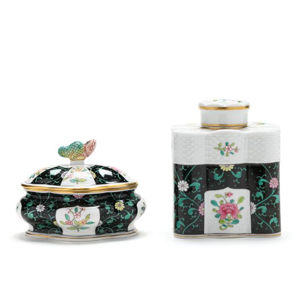 herend-a-i-black-dynasty-i-tea-caddy-and-candy-box