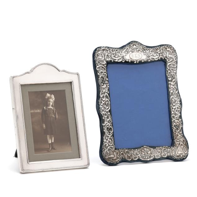 two-english-silver-picture-frames
