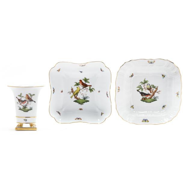 herend-a-group-of-three-i-rothschild-bird-i-porcelain-pieces