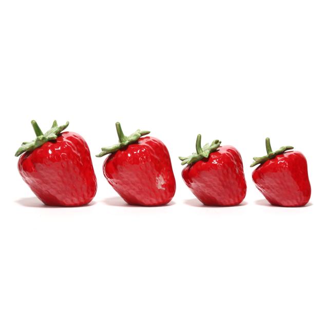 four-ceramic-strawberry-canisters