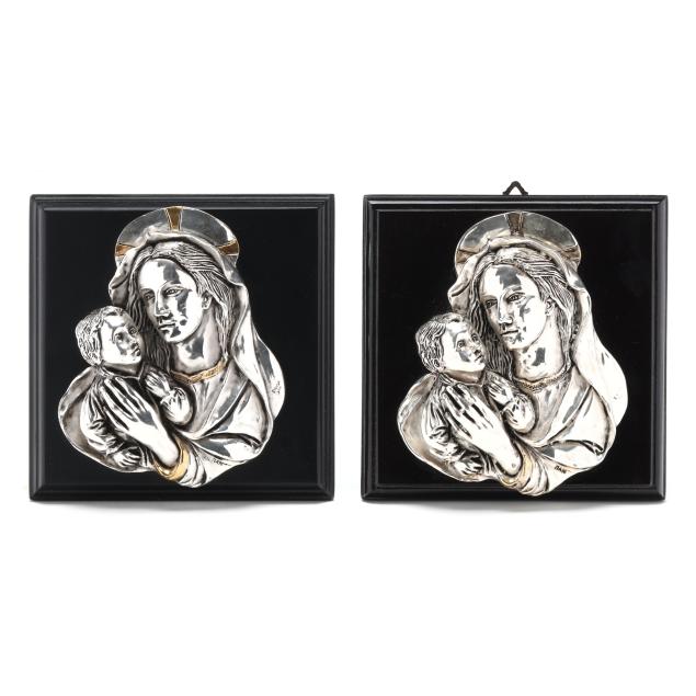 two-silver-madonna-and-child-icon-plaques