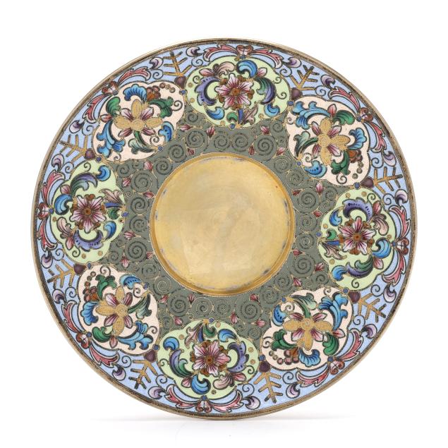 russian-silver-gilt-cloisonne-enamel-saucer-mark-of-6th-moscow-artel