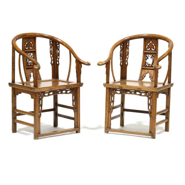 pair-of-chinese-carved-hardwood-horseshoe-armchairs