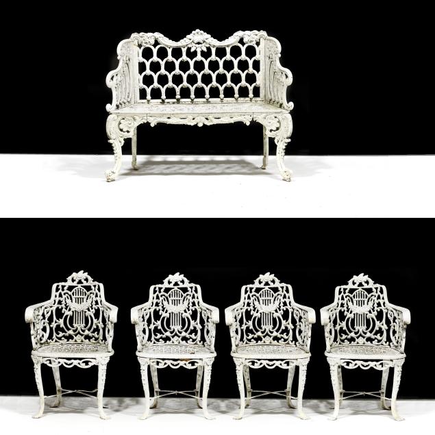 five-vintage-pieces-of-cast-iron-garden-furniture