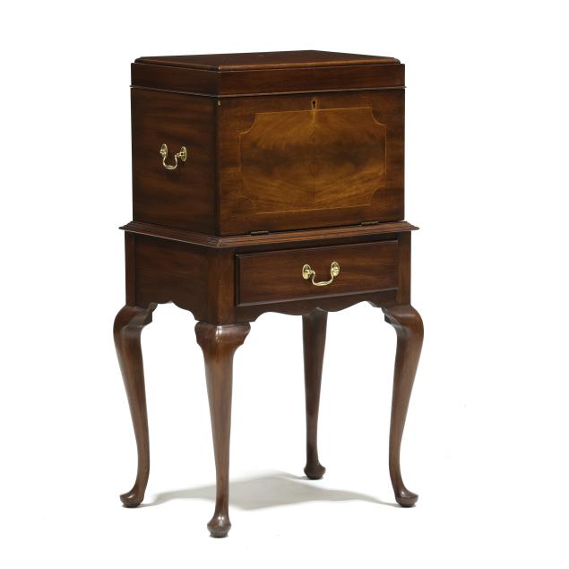 henkel-harris-queen-anne-style-inlaid-mahogany-silver-chest