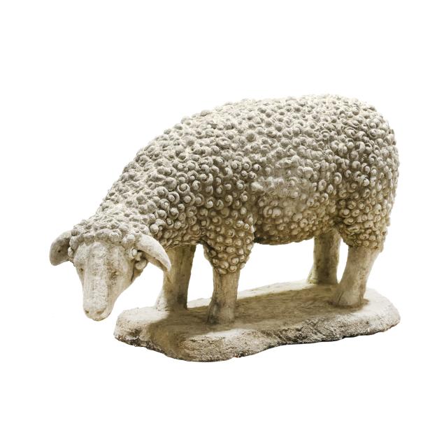 cast-stone-lawn-ornament-of-a-lamb