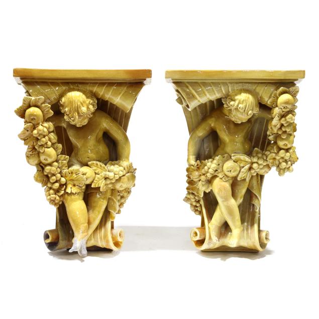 large-pair-of-majolica-glazed-terracotta-figural-wall-brackets-signed