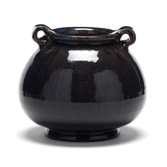 paul-st-gaudens-american-1900-1954-rare-blue-glazed-pottery-vase