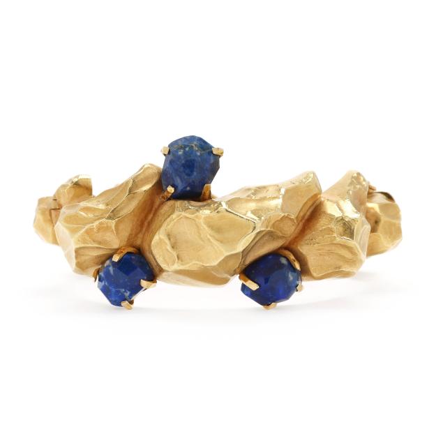vintage-gold-and-lapis-lazuli-nugget-bangle-spritzer-and-fuhrmann