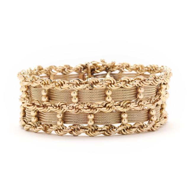 wide-vintage-gold-woven-rope-twist-bracelet