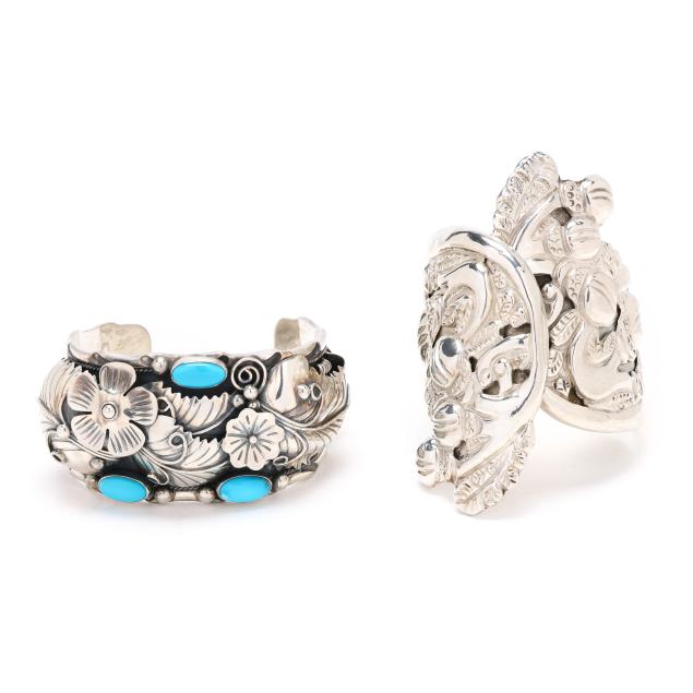 two-silver-cuff-bracelets-mexico