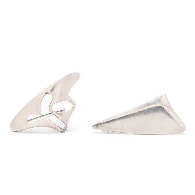 two-sterling-silver-modernist-brooches-georg-jensen