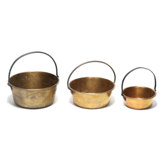 three-antique-brass-jelly-buckets