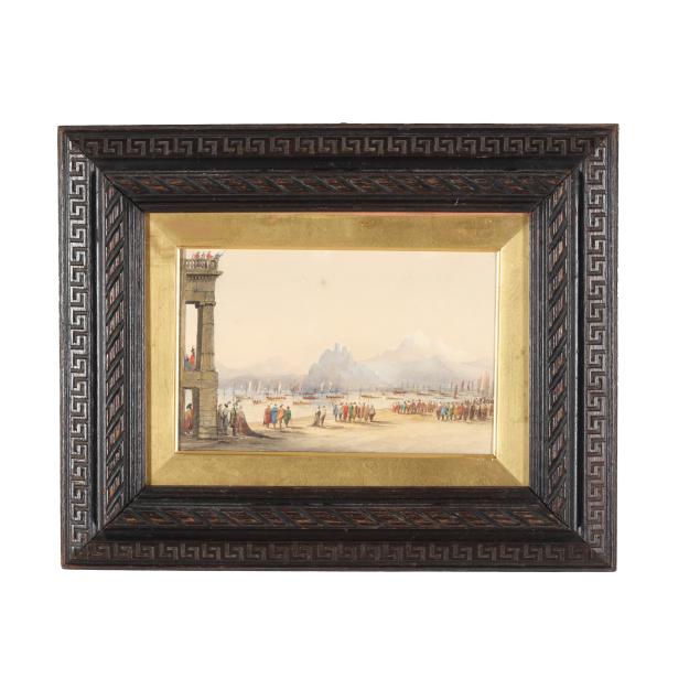 attributed-alexander-f-rolfe-united-kingdom-1814-1875-i-procession-of-boats-toward-the-dolomites-i