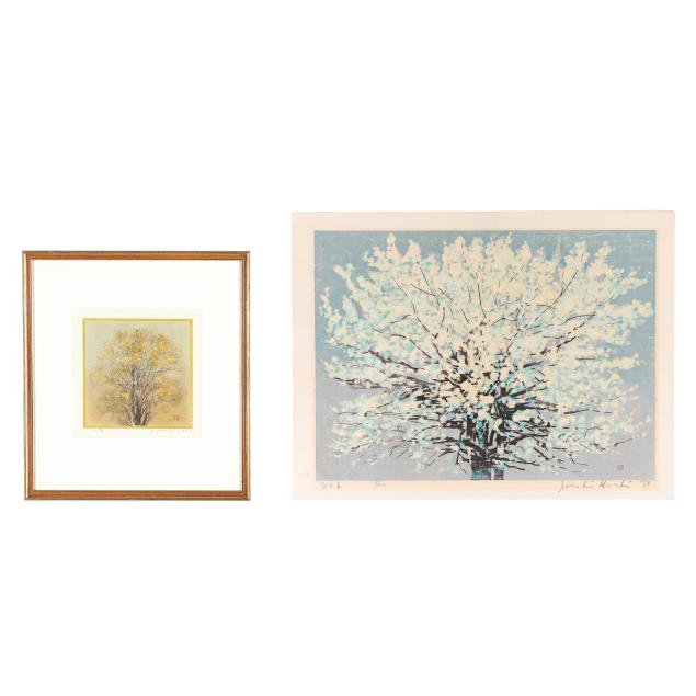 joichi-hoshi-japanese-1913-1979-two-woodblock-prints