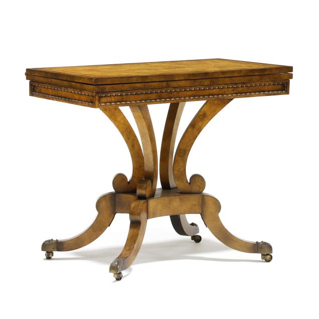 baker-neoclassical-style-inlaid-burl-wood-game-table