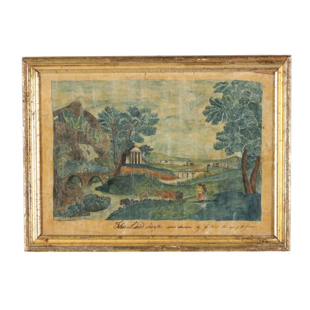 framed-antique-child-s-landscape-painting