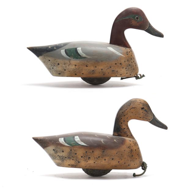 callie-o-neal-nc-1910-1970-rare-pair-of-green-winged-teal